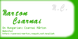marton csarnai business card